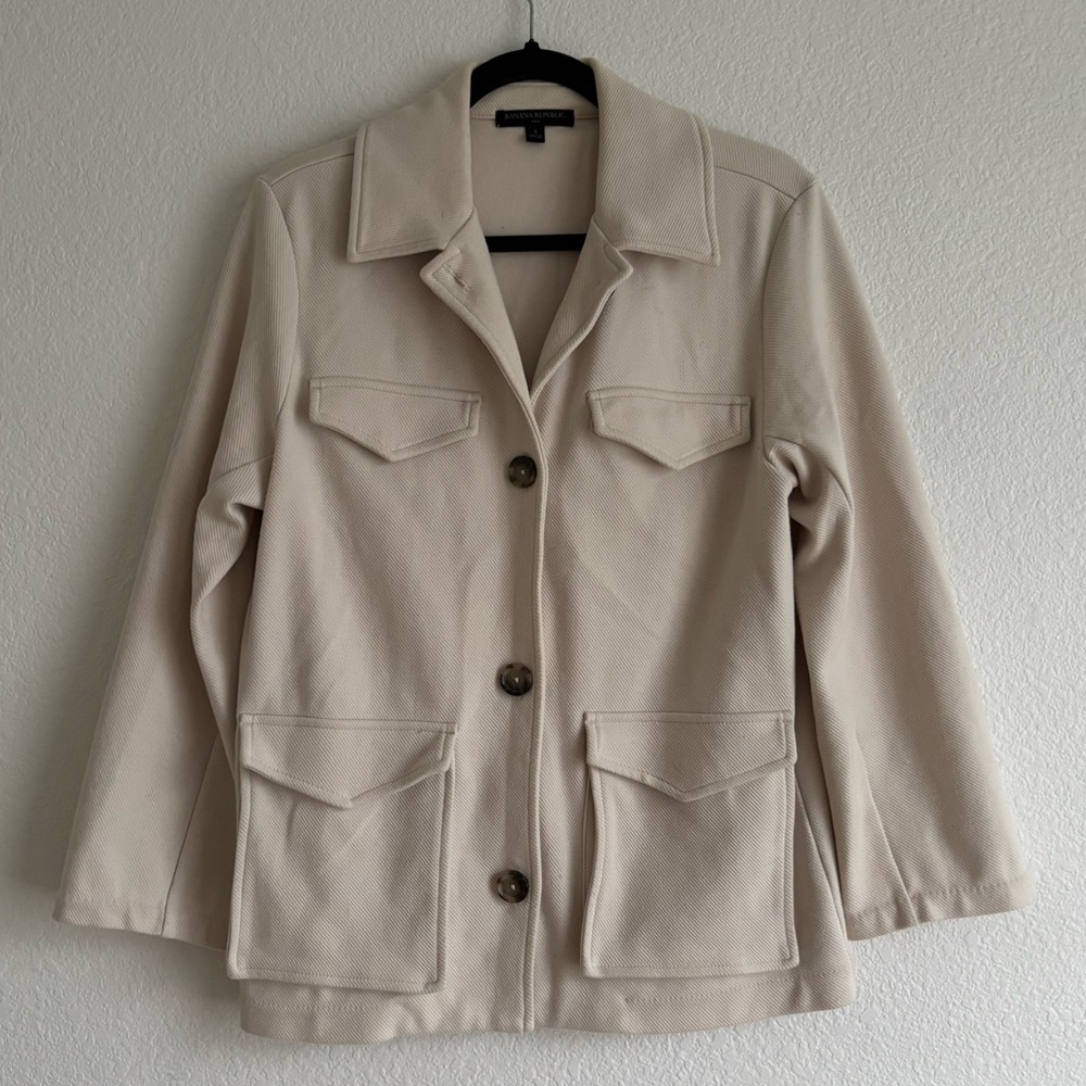 Banana Republic Boxy Twill Utility Jacket - Stone Washed